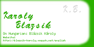 karoly blazsik business card
